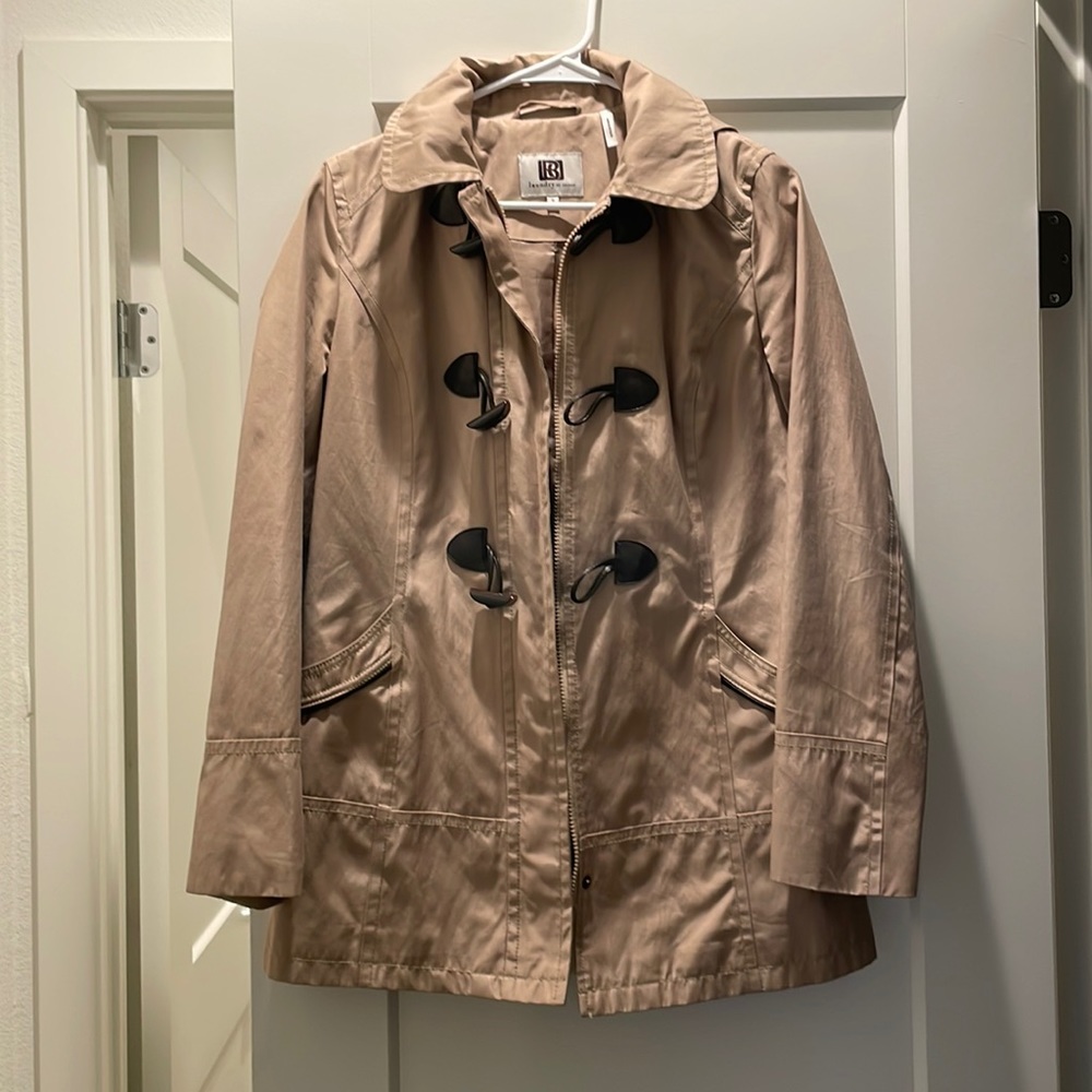 Tan light rain coat